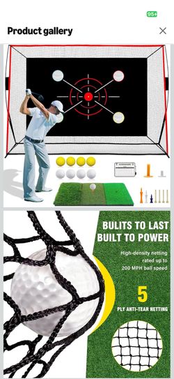 Brand New Golf Net, 10x7FT with Golf Practice Mat, Hitting Aid Net with Multi Targets Training for Backyard Driving Chipping Indoor Outdoor Use, 5-Ply