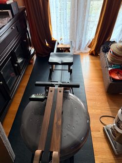 Water Rowing Machine with Wood Frame