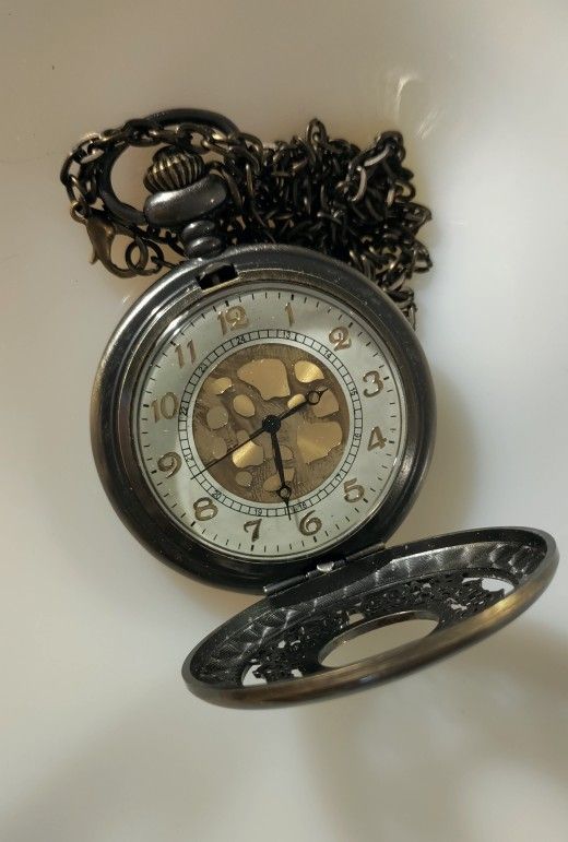 Filigree Face Pocket Watch Pendant Necklace