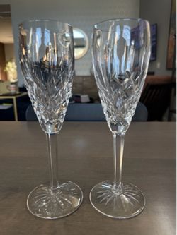 Pair of Near-Mint Waterford Lismore Crystal Champagne F