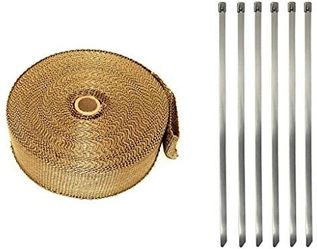 Titanium Fiberglass Header Exhaust Wrap -Lava Wrap