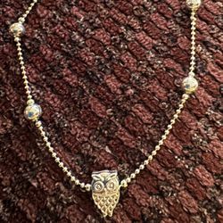 Newer Sterling Silver Ankle Bracelet w/Owl Charm 12" 