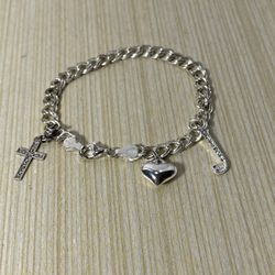 Italy 925 Silver Stamped Bracelet 7”inches