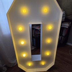 Number 0 (ZERO) 4ft Tall With Lights