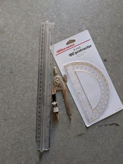 Math Classroom Supplies - Rulers, Protractors And Compasses