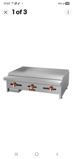 Sierra SRMG-36 3-Burner Manual Griddle, 3/4" Steel Plate Convertible 69,000 BTU