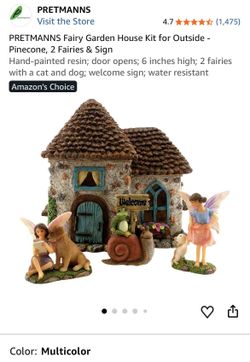 Fairy Garden Pine Cone House Set – 4 Pieces