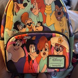 Loungefly Disney Goofy Movie Collage Mini Backpack And Wallet 