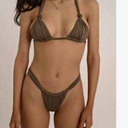 Small Brown Sexy Brazilian Fatty Tiger Bikini