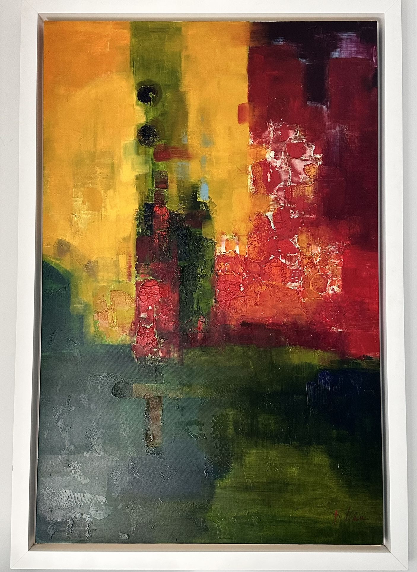 Vibrant Textured Abstract Painting - Framed Original Art