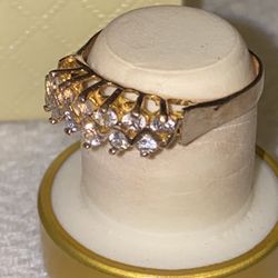 10k Gold Pinky Ring With Crystals