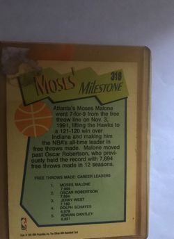 Autographed Moses Malone card Thumbnail