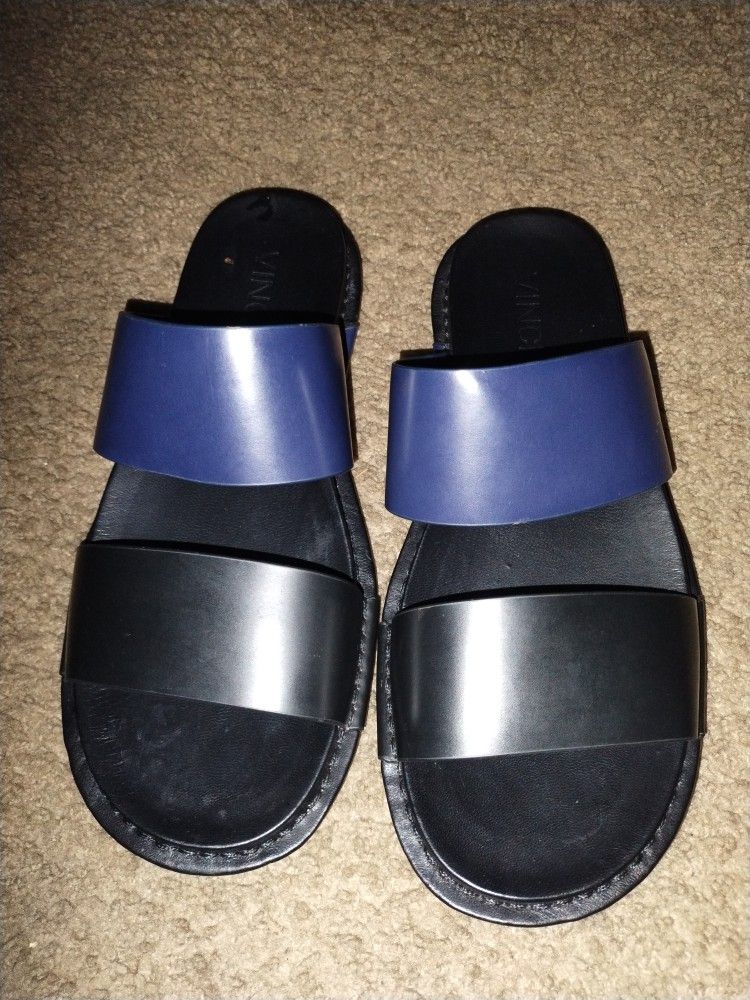 Women's Size 9.5 Double Strap (Blk & Blue ) Sandals Pick Up In Florence KY