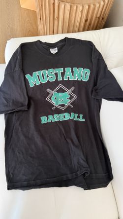 Vintage Mustang Baseball Graphic T-Shirt Black XL