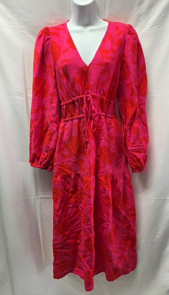 Kate Spade Womens Classic Rose Linen Dress Size X SMALL
