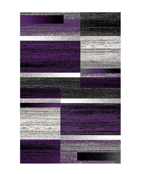 Marini 3D Hand Carved Purple/Gray/Black Area Rug