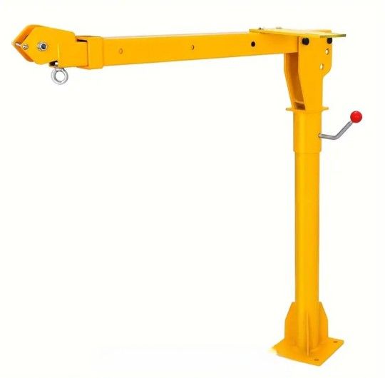 Davit Crane 1100 Lbs Pickup Truck Crane 360 Swivel, Hydraulic Cable Winch Telescopic Hoist Crane