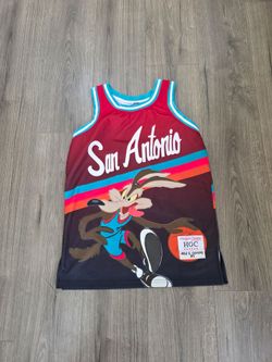 San Antonio Spurs Wile E Coyote Headgear Classics Jersey Mens Size Small