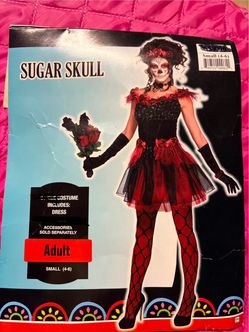 Sugar Skull Halloween Costume Adult Small