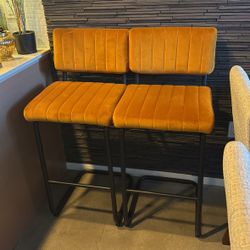 High Top Velvet Bar Chairs / Kichen Island Chairs - PICKUP ASAP