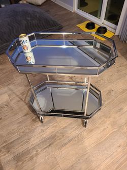 Glass Butler Rollaway Glass Table