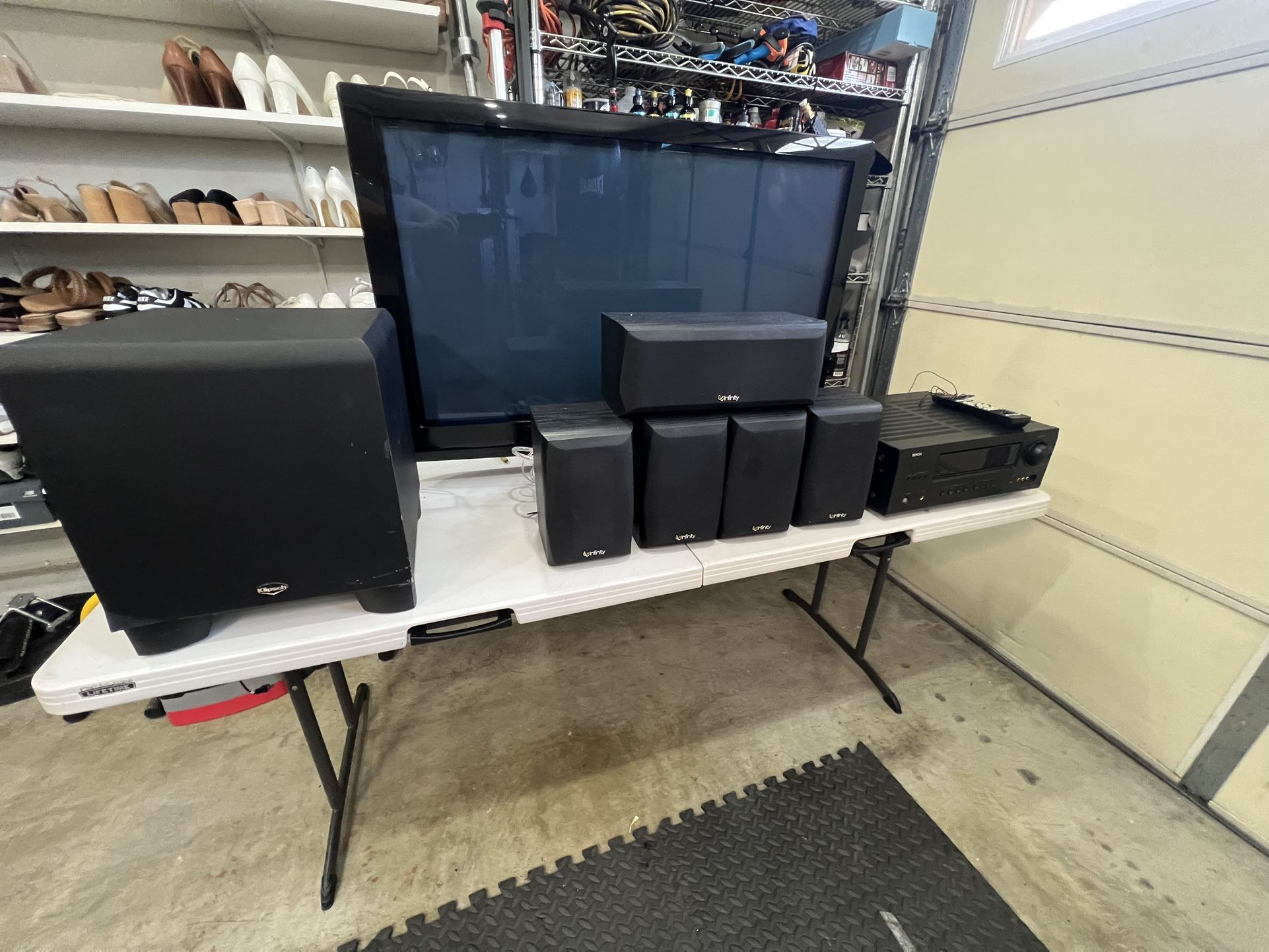 GREAT DEAL $50 For ALL: LG TV, Denon Receiver, klipsch subwoofer, Infinity speakers. Complete Set