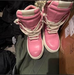 rick owens geobasket pink