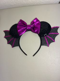 Halloween Bat Minnie Mouse Ears Headband