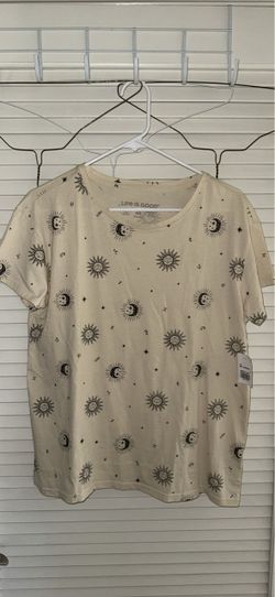 Women’s shirt,Life is good size M, sun and moon design, cotton fabric