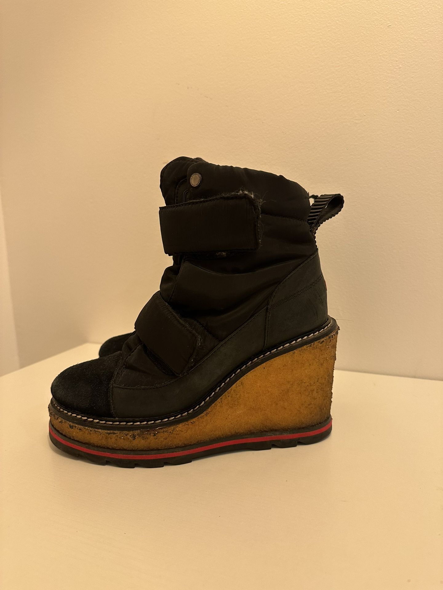 Pajar Black and Yellow Wedge Boots