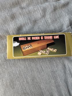 Double Six Domino Set in Wooden Case