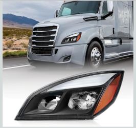 Led Headlights Compatible with 2018-2023 Cascadia, Reflector Cascadia Headlamps, Pair Set, Black Housing, Tailored for Elite Models(Driver Side (Left)