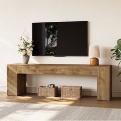 Tribesigns 70.8 in. Modern Rustic Brown Wooden TV Stand with Open Storage Low TV Console for TVs Up to 80 Inches Bedroom Apartment Brand New still in 