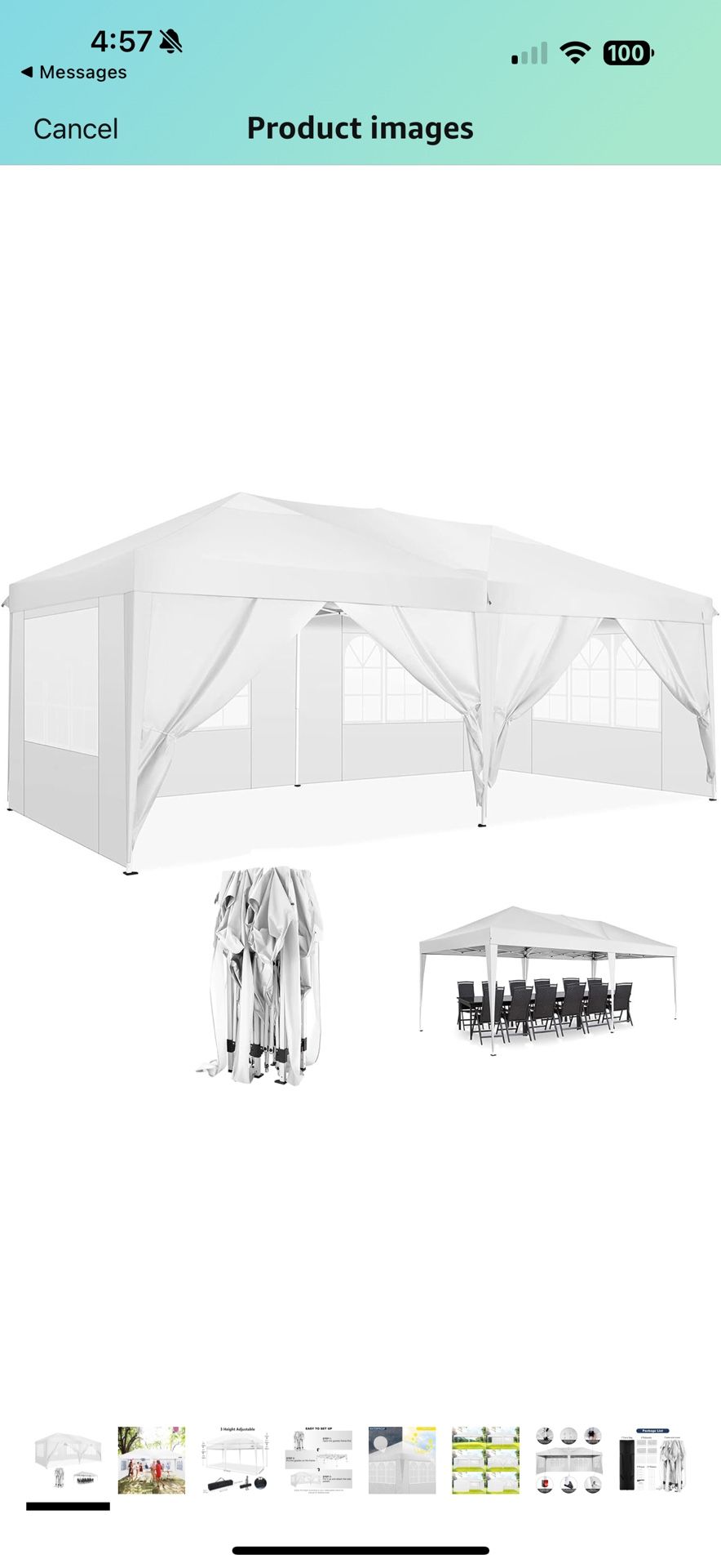 Canopy Tent 10’ X 20’ Only Used Once!