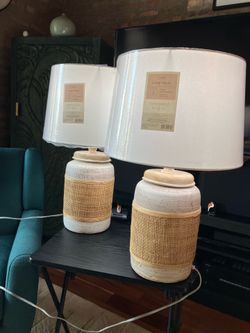 Beachy/ Farmhouse Table Lamps - Set of 2