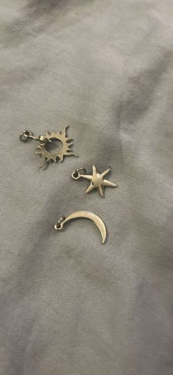 Sun, Star, and Moon Silver Charm Set