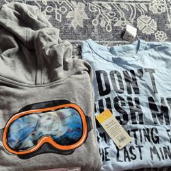 New boys size 10 hoodie and 10/12 shirt