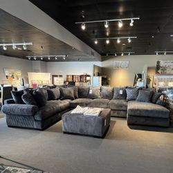 Grey 4PC Chaise Sectional Couch