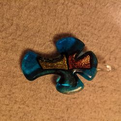 Large Dicrotic Glass Cross Pendant