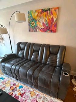 Dark Grey Electric Reclining Couch