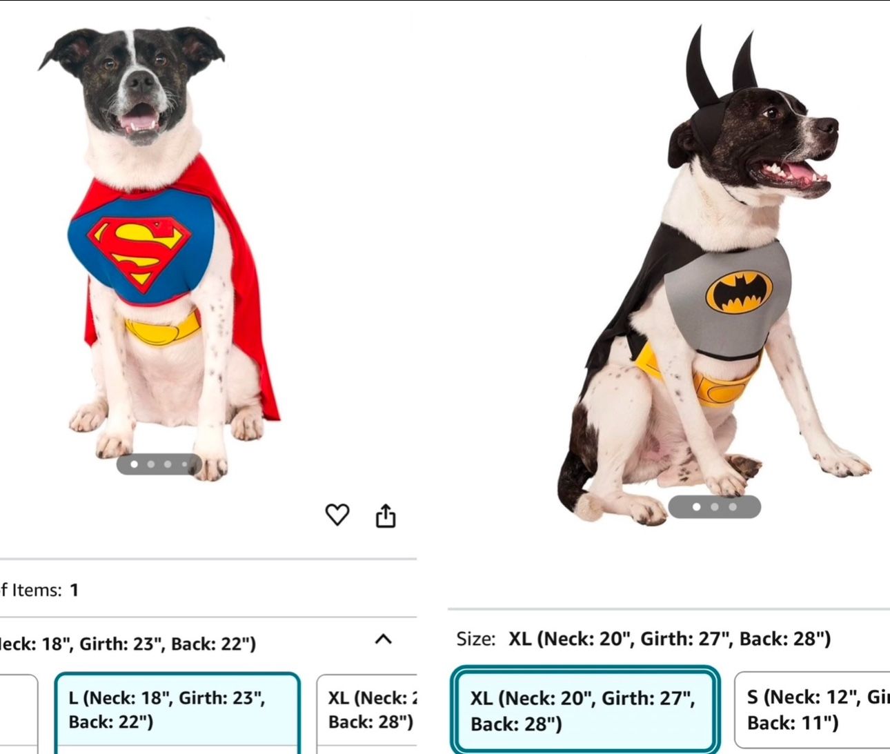 2 Dog Costumes - XL/L