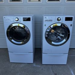 LG Washer And Dryer With Pedestals