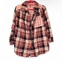 Roudelain - Pink Flannel Button-up plaid shirt - Womens Small - New with Tags