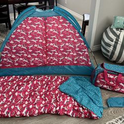 Kids Sleeping Bag, Tent, And Carrying Bag 