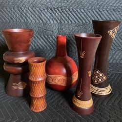 Decorative Wooden Vases 