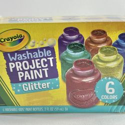 Crayola  6-Color Glitter Washable Kids Paint New Factory Sealed