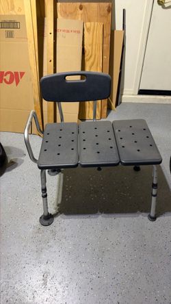 Adjustable Gray Shower Bench