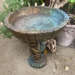Concrete Tikki Birdbath