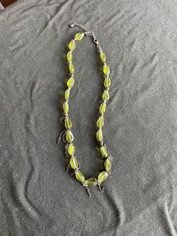Green Beads With Chain Accents