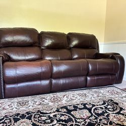 Leather Reclining Sofa And Love Seat For Sale 